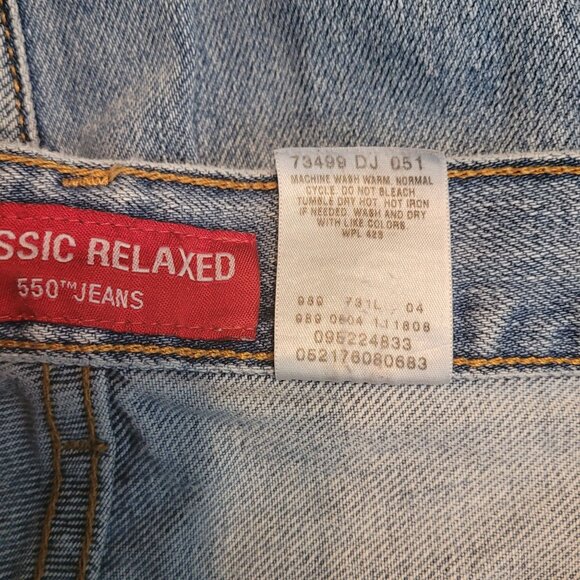 Vtg Levi's Jeans 16 Classic 550 Relaxed Tapered Medium Light Wash Cotton Y2K - Picture 5 of 11